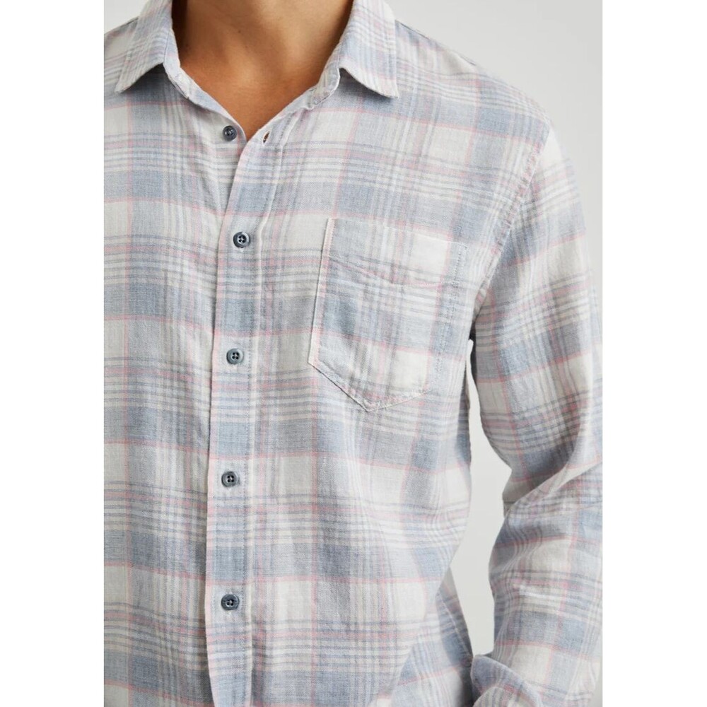 RAILS Shirt Mens XXL White Plaid Button Up Lightweight WYATT Cobalt Flamingo